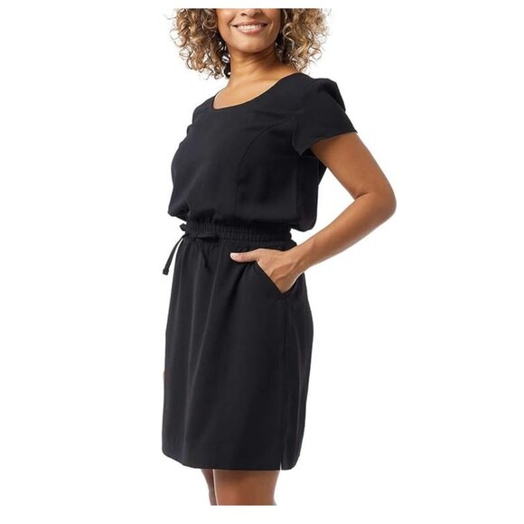 NWT 32 Degrees Cool Women's Soft Twill Drawstring Dress Black Size M $65 11HL372 - Picture 2 of 4